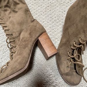 Olive knee high boots